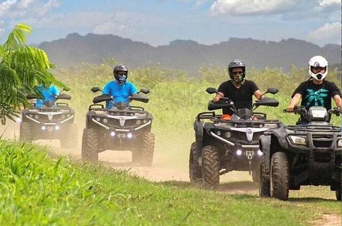 Double ATV Adventure: Private Hacienda Experience with Transfer - Following the guide through lakes, mangroves, and wildlife breaks