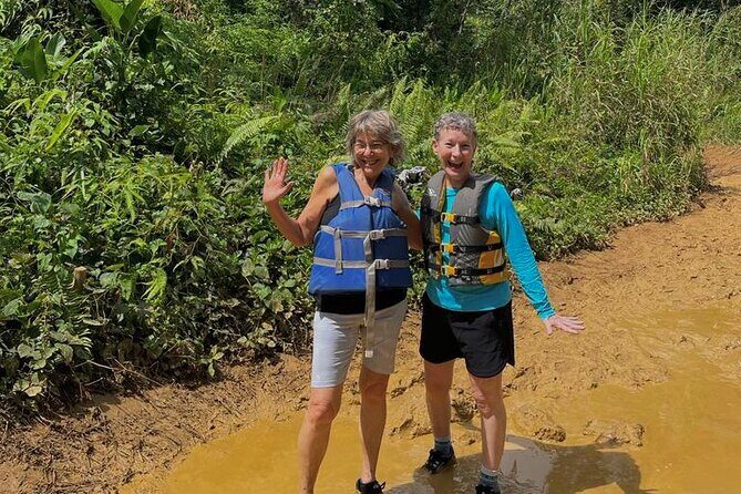 El Yunque Small Group Tour with Luquillo Lunch Stop and Transport - Waterfall time at Las Tinajas: slides, rope swing, cliff jumps, and cooling off