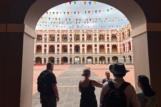 Old San Juan Historical Walk, Shopping, and Dining w/ Transport - Getting Oriented at Plaza Colón and the Old San Juan Gate