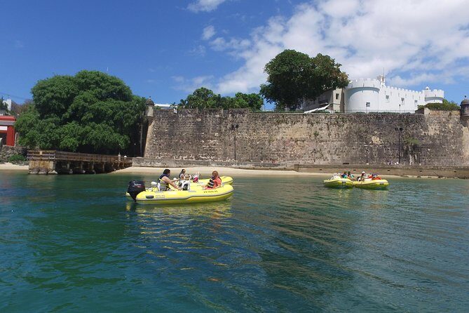 San Juan Mini Boat Tour - Fort San Cristóbal, cruise piers, and the view beyond the bay