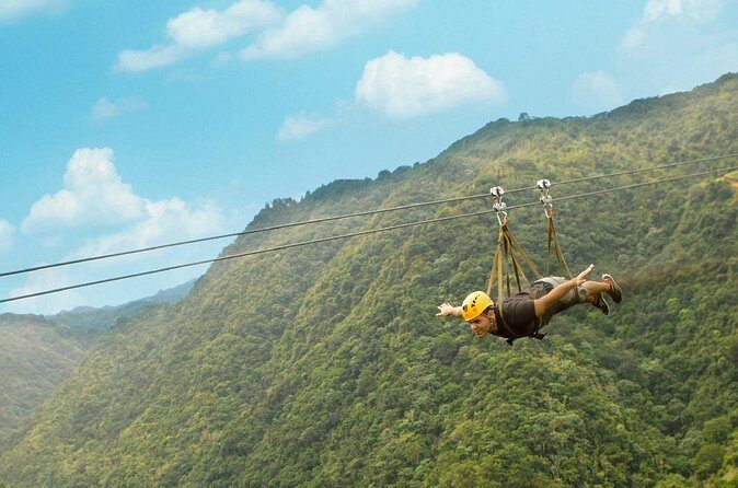 The Beast Zipline at Toroverde Adventure Park in Puerto Rico - After you land: walking to the pickup, plus the food view perks