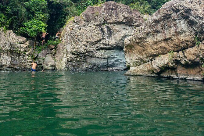 Toro Negro River Hike & Cliff Jumping Adventure; San Juan Pick Up - Stop 2 at Charco El Moron: deep pool time where you choose your mood