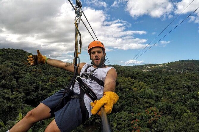 Zipline Canopy Tour with Transport from San Juan - The course: 8 cables across about 2,800 feet of canopy time